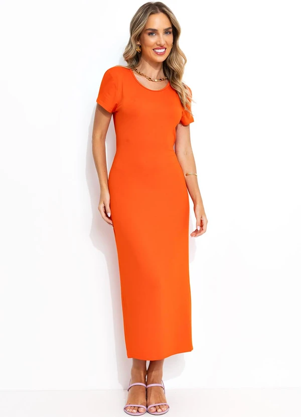 Bimini - Vestido Laranja em Malha de Viscose