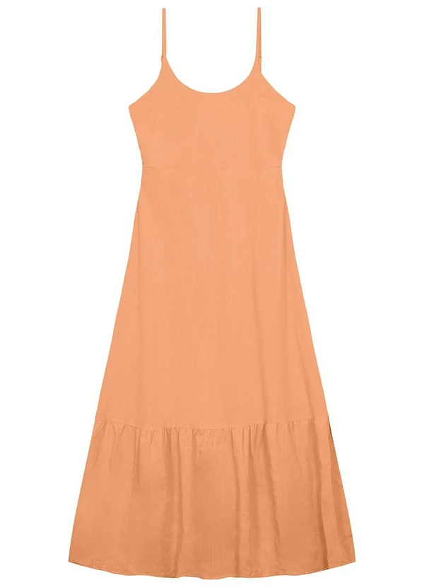 Malwee - Vestido Laranja Pastel Amplo com Amarração 6