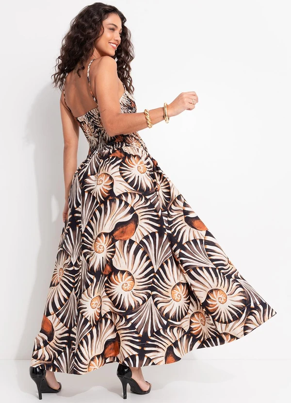 Farm - Vestido Lastex Mar de Concha Preto 2