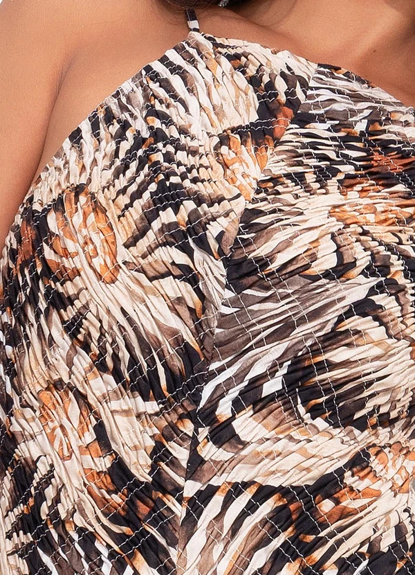 Farm - Vestido Lastex Mar de Concha Preto 6