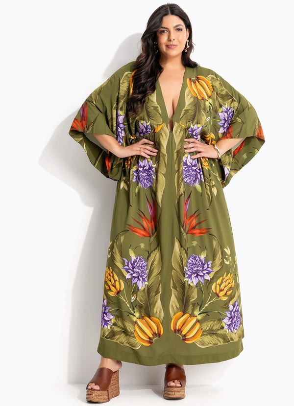 Farm - Vestido Lenço Tropical Verde 10