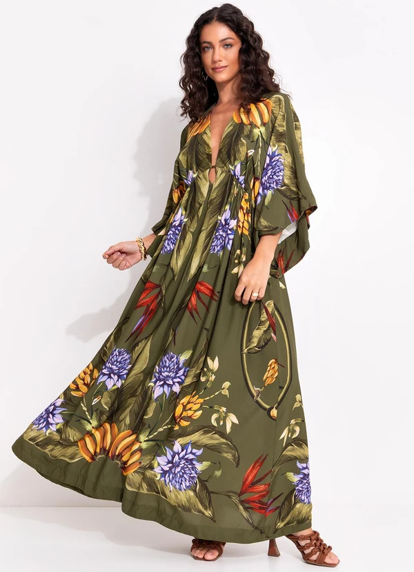 Farm - Vestido Lenço Tropical Verde 4