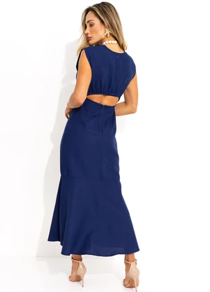 Colcci - Vestido Linho Azul - COLCCI