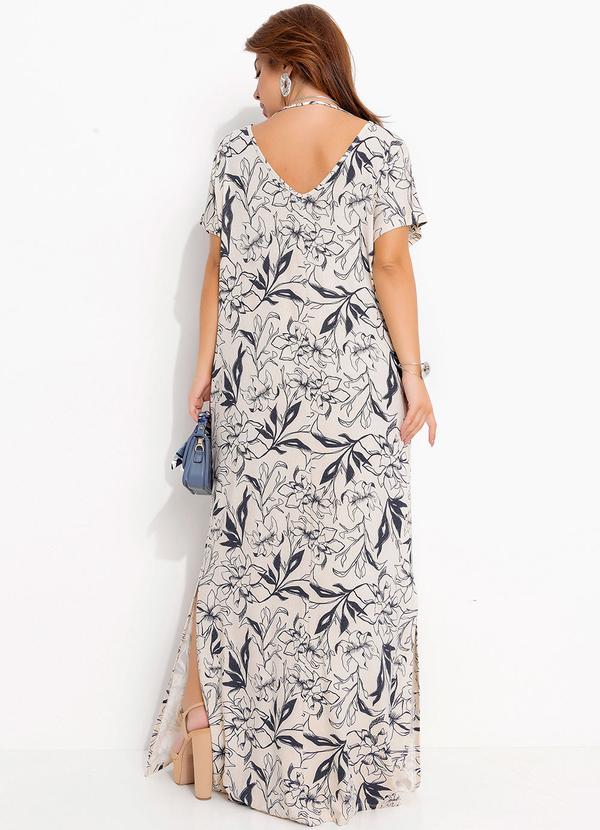 Quintess - Vestido Linho Floral em Malha de Viscose 6