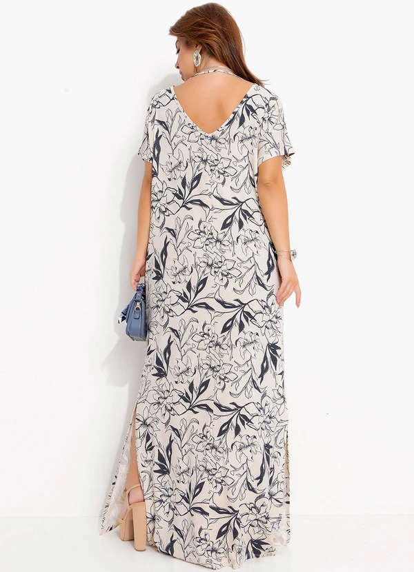 Quintess - Vestido Linho Floral em Malha de Viscose 6