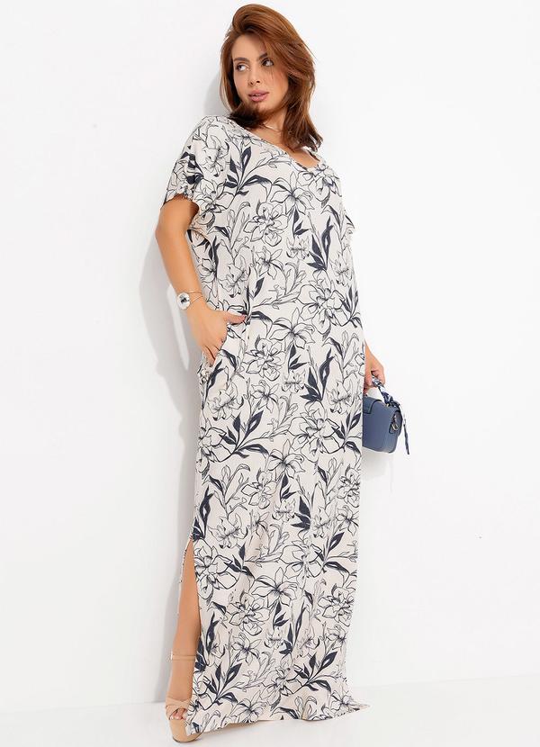 Quintess - Vestido Linho Floral em Malha de Viscose 8