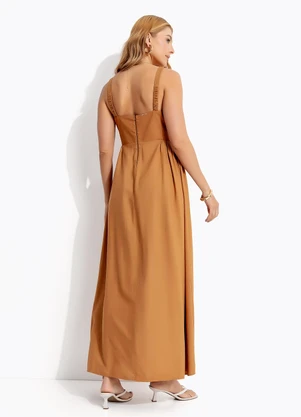 Colcci - Vestido Linho Marrom - COLCCI