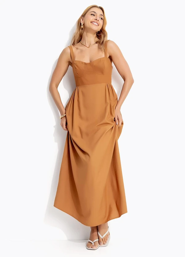 Colcci - Vestido Linho Marrom 5