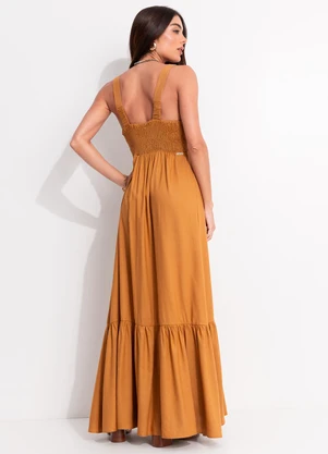 Colcci - Vestido Linho Marrom - COLCCI