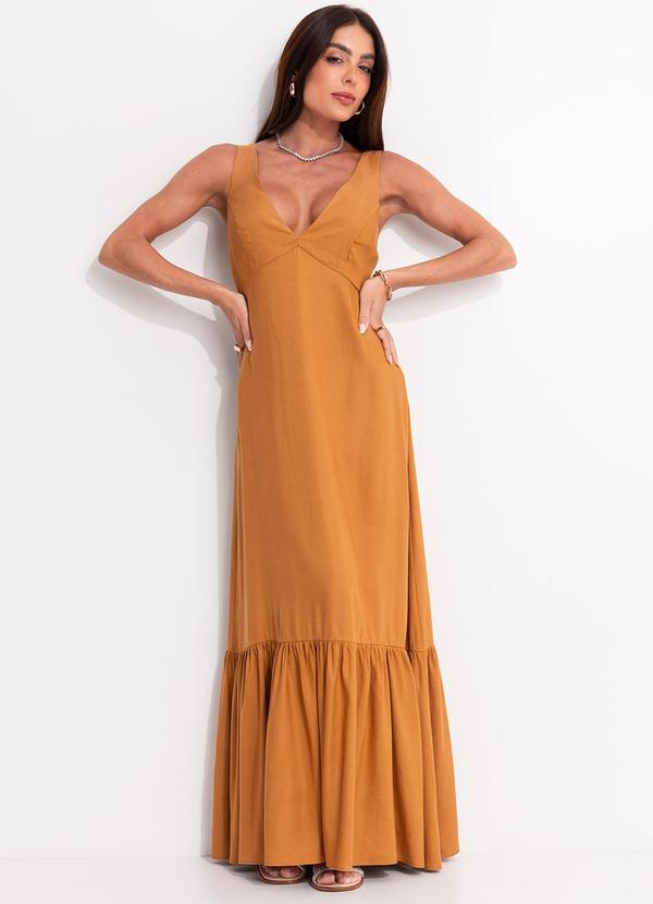 Colcci - Vestido Linho Marrom