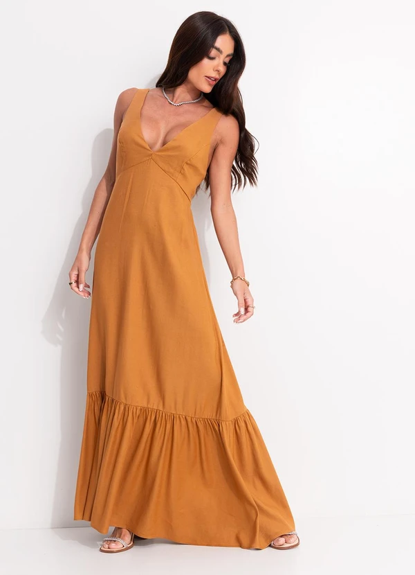 Colcci - Vestido Linho Marrom 3