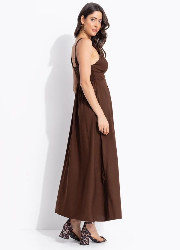 Colcci - Vestido Linho Marrom 2