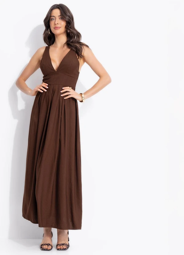 Colcci - Vestido Linho Marrom 3