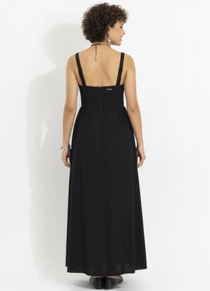 Colcci - Vestido Linho Preto - COLCCI