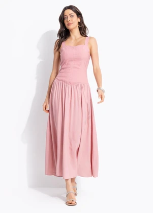 Colcci - Vestido Linho Rosa - COLCCI