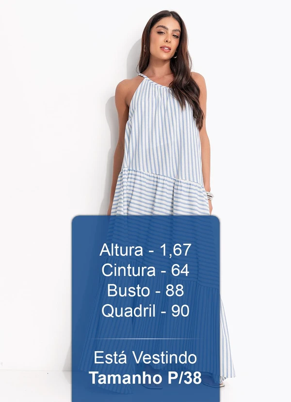 Farm - Vestido Listra Burburinho Azul 6