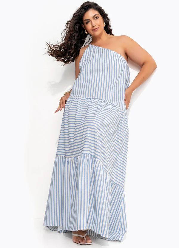 Farm - Vestido Listra Burburinho Azul 9