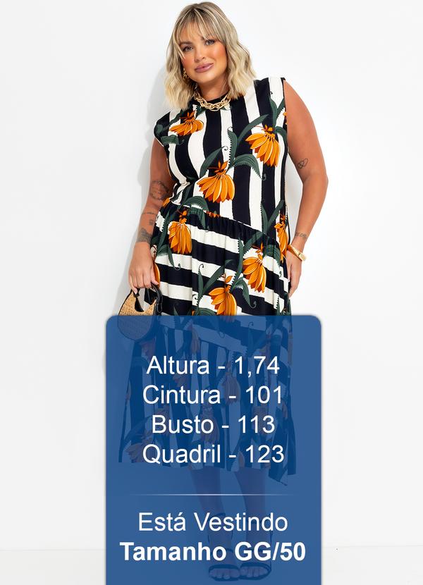 Farm - Vestido Listra de Banana Preto 13