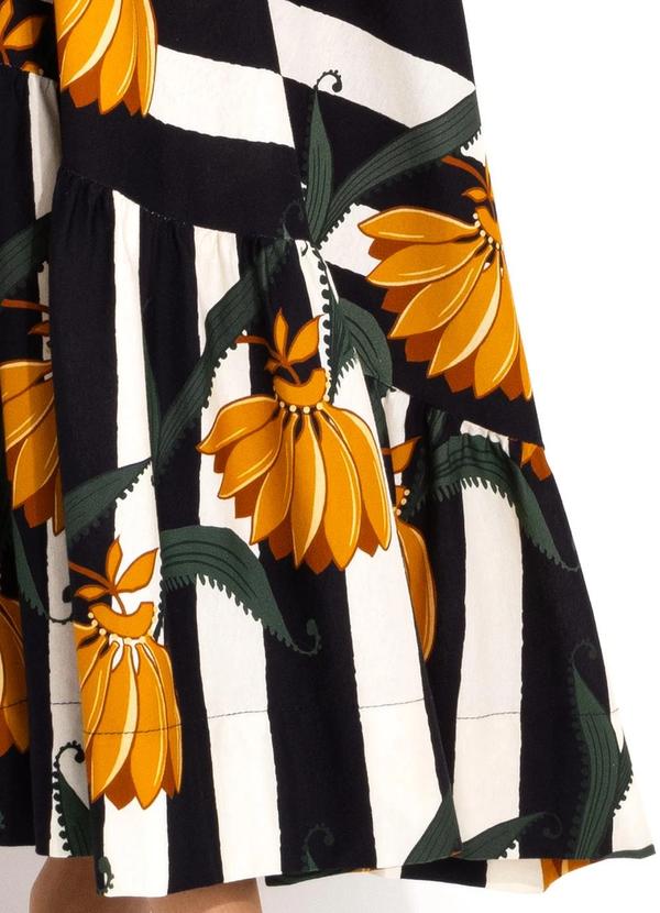 Farm - Vestido Listra de Banana Preto 8