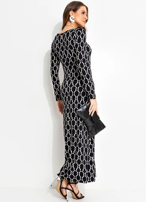 Quintess - Vestido Listra Desconstruída em Malha de Viscose - QUINTESS