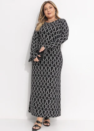 Quintess - Vestido Listra Desconstruída em Malha de Viscose - QUINTESS