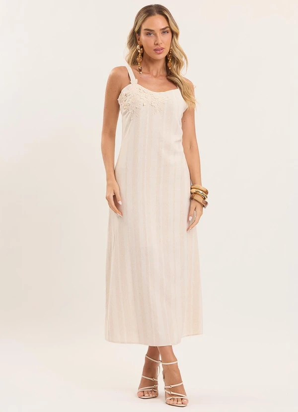 Doce Trama - Vestido Listrado Celebration Branco 3