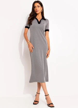 Colcci Jeans - Vestido Listrado Cinza - COLCCI JEANS