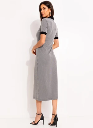 Colcci Jeans - Vestido Listrado Cinza - COLCCI JEANS