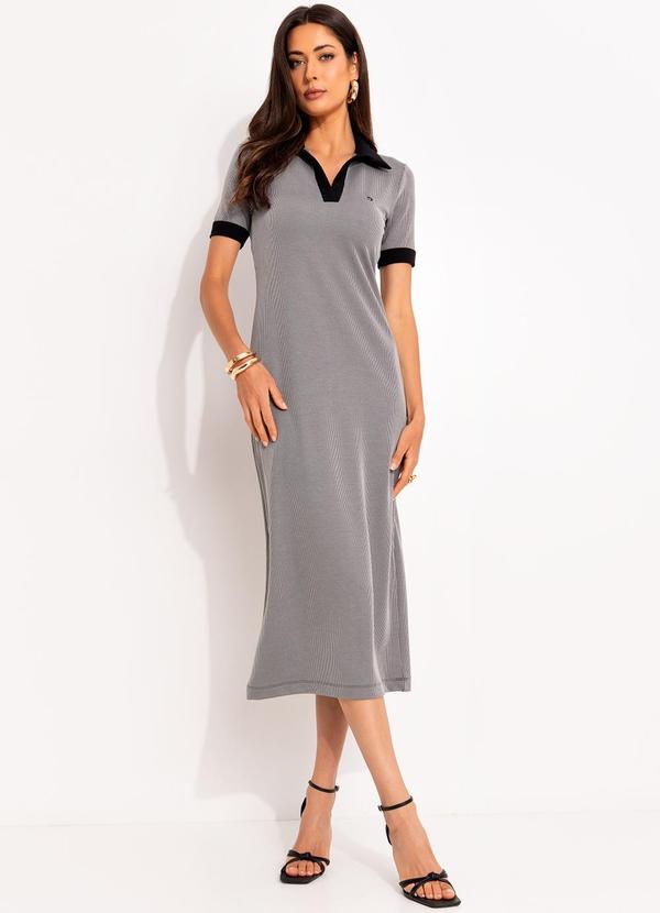 Colcci Jeans - Vestido Listrado Cinza