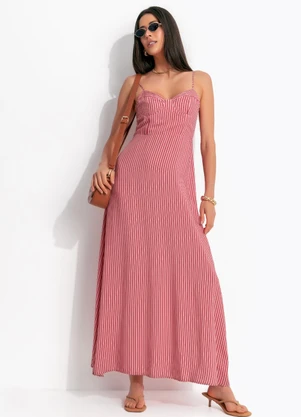 Colcci - Vestido Listrado Vermelho - COLCCI