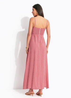 Colcci - Vestido Listrado Vermelho - COLCCI