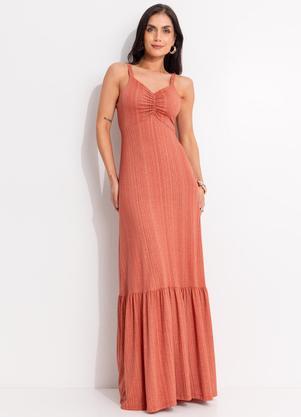 Vestido (Listras Laranja) em Malha de Viscose
