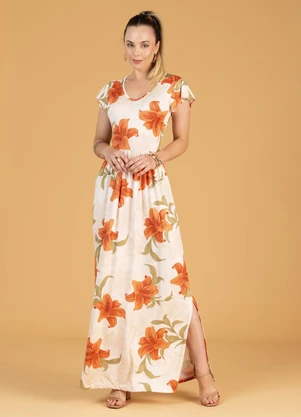 Soft Bonni - Vestido Longo Adulto Feminino Laranja - SOFT BONNI