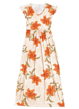 Soft Bonni - Vestido Longo Adulto Feminino Laranja - SOFT BONNI
