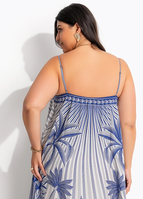 Farm - Vestido Longo Afeto Tropical Azul 10