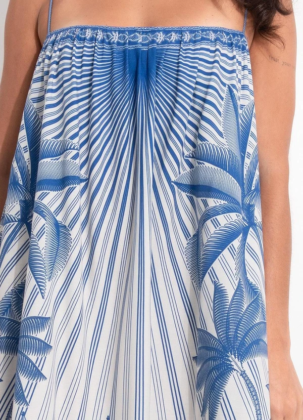 Farm - Vestido Longo Afeto Tropical Azul 4