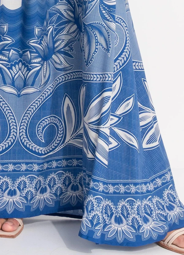Farm - Vestido Longo Afeto Tropical Azul 6