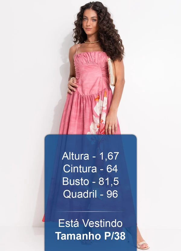 Farm - Vestido Longo Afrodite Rosa Jambo Rosa 5