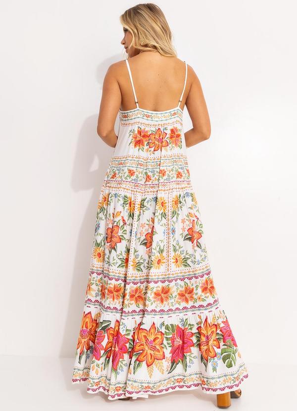 Farm - Vestido Longo Alça Delicadeza em Flor Off White 2