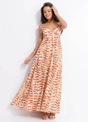 Farm - Vestido Longo Alça Espada de São Jorge Rosa - FARM