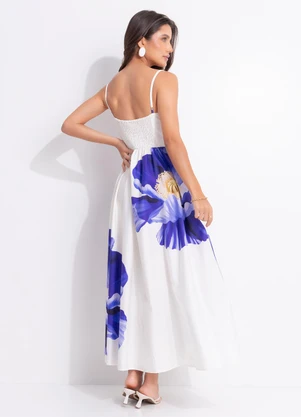 Farm - Vestido Longo Alça Lola Off White - FARM