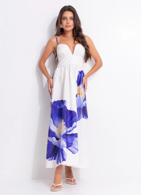 Farm - Vestido Longo Alça Lola Off White 3