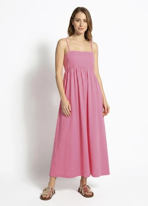 Fakini - Vestido Longo Alças Rosa - FAKINI