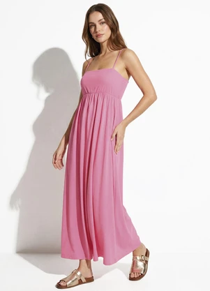 Fakini - Vestido Longo Alças Rosa - FAKINI