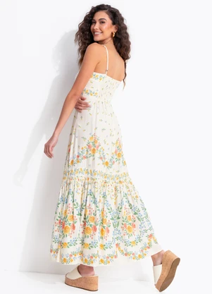 Farm - Vestido Longo Alcinha Aurora Bege - FARM