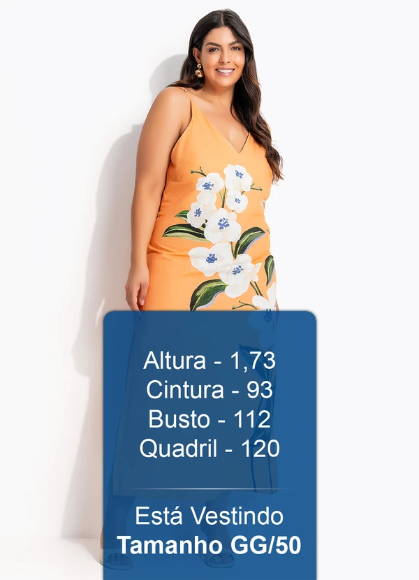 Farm - Vestido Longo Alcinha Buquê Laranja 11