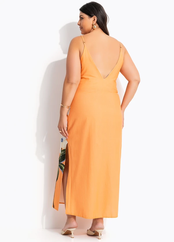 Farm - Vestido Longo Alcinha Buquê Laranja 9
