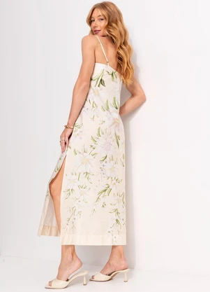 Farm - Vestido Longo Alcinha Gabrielle Bege - FARM