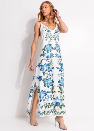 Farm - Vestido Longo Alcinha Laura Off White - FARM