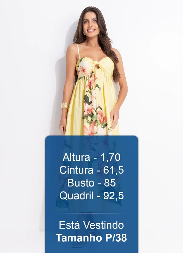 Farm - Vestido Longo Alcinhas Floribel Amarelo 5